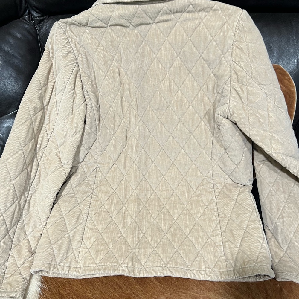 Y2K Brooks Brothers Women's Quilted Corduroy Tan Jacket - Picture 3 of 10